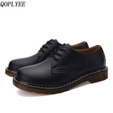 Men Ankle Boots Fashion Shoes Lace-up Low Help Men Martens Boots Soulier Dr Homme Wear Resistent Men Loafers Shoes Spilt Leather