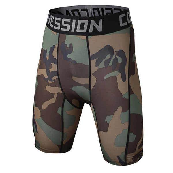 Mens Compression Shorts Summer Camouflage Casual Shorts Print Bodybuilding Tights Camo Shorts Fitness Male's Shorts
