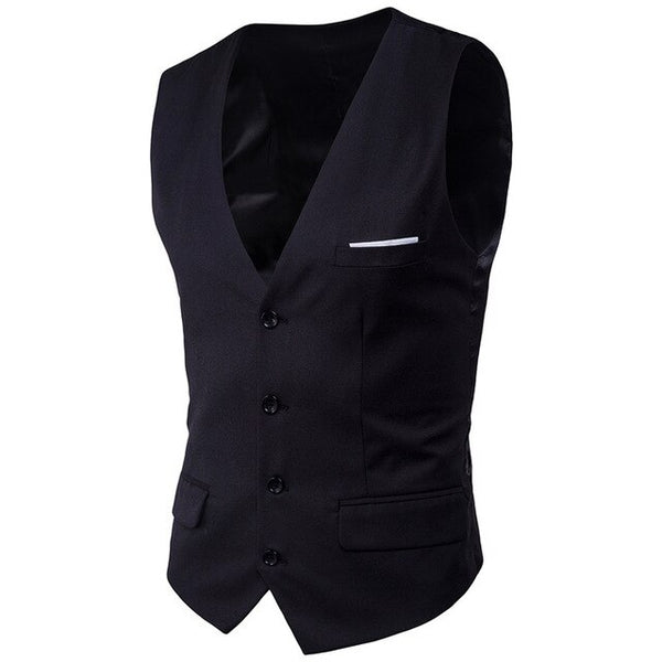 Chalecos delgados informales de negocios de 9 colores para hombre, chalecos de un solo botón de Color liso a la moda para hombre, traje para hombre primavera otoño S-6XL